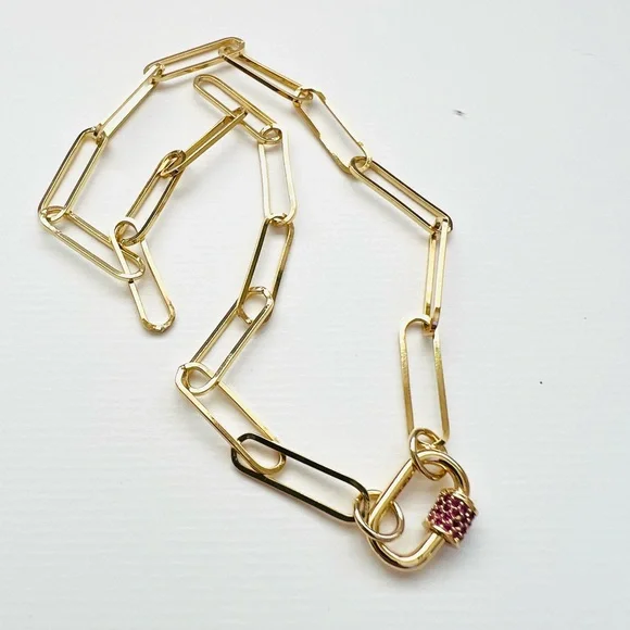 1x Custom Minimalist choker carabiner paperclip chain necklace 16” - Picture 14 of 14